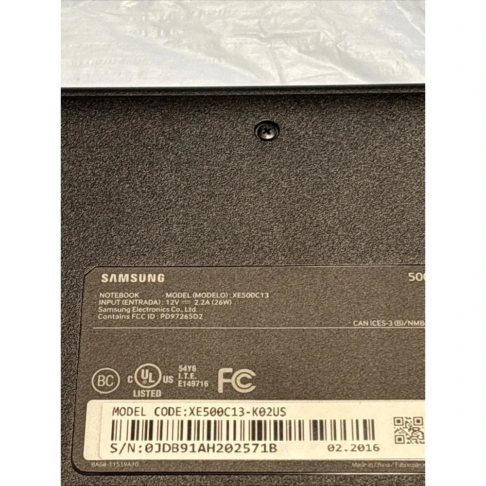 Samsung Chromebook XE500C13 11.6